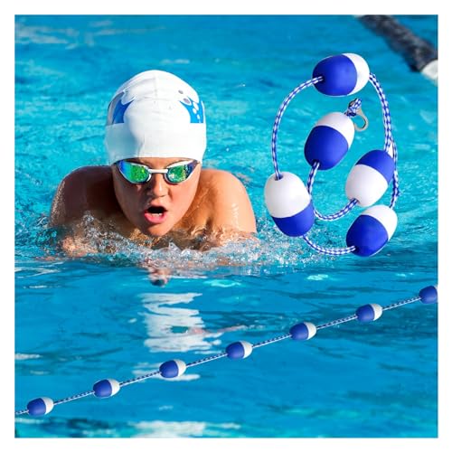 YLLFFLL Indoors Outdoor Swimming Pool Safety Rope Float Lane Divider Pool Boundary Rope, Commercial Safety Pool Division Cordon, Blue White Pool Buoy Kit(160ft/48.7m)