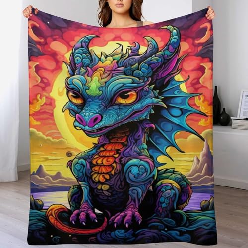 Couverture moelleuse dragon pour réchauffer le cœur des petits et grands
