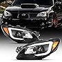 ACANII - For [Halogen Model Only] 2006-2007 Subaru Impreza WRX LED Tube Projector Headlights Headlamps Pair Left+Right