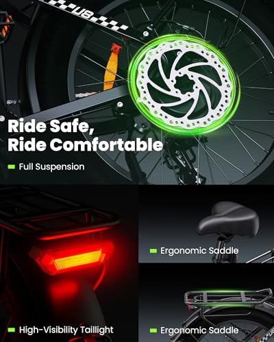 isinwheel U8 Pro Electric Bike for Adults,1500W Peak Motor