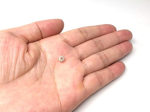 Miniatura 4 de Adabele - 30 cuentas sueltas redondas de plata de ley 925 con diseño de margaritas de 0.217 in para fabricación de joyas SS72