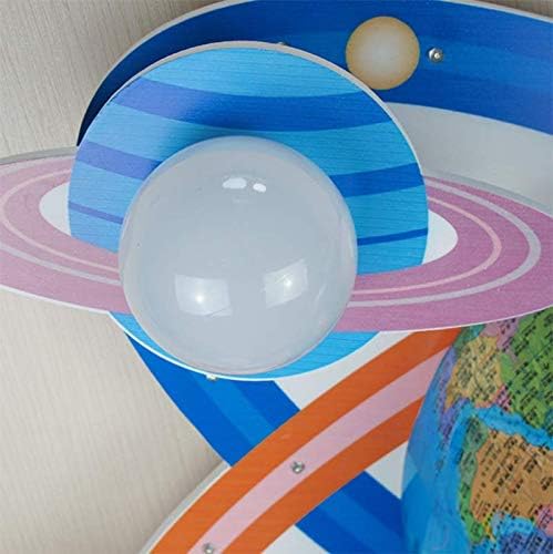 Miniatura 7 de LITFAD Tellurion - Lámpara de techo LED de 4 cabezales para habitación de bebés y niños, lámpara de techo de madera moderna de dibujos animados,