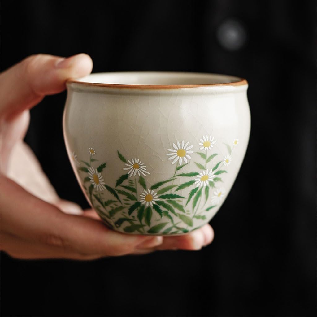 Tazas de té Pequeñas Taza de té estilo chino for estudio ocio, taza cerámica Personal, juego Kung Fu, tazón Taza de té de Kungfu