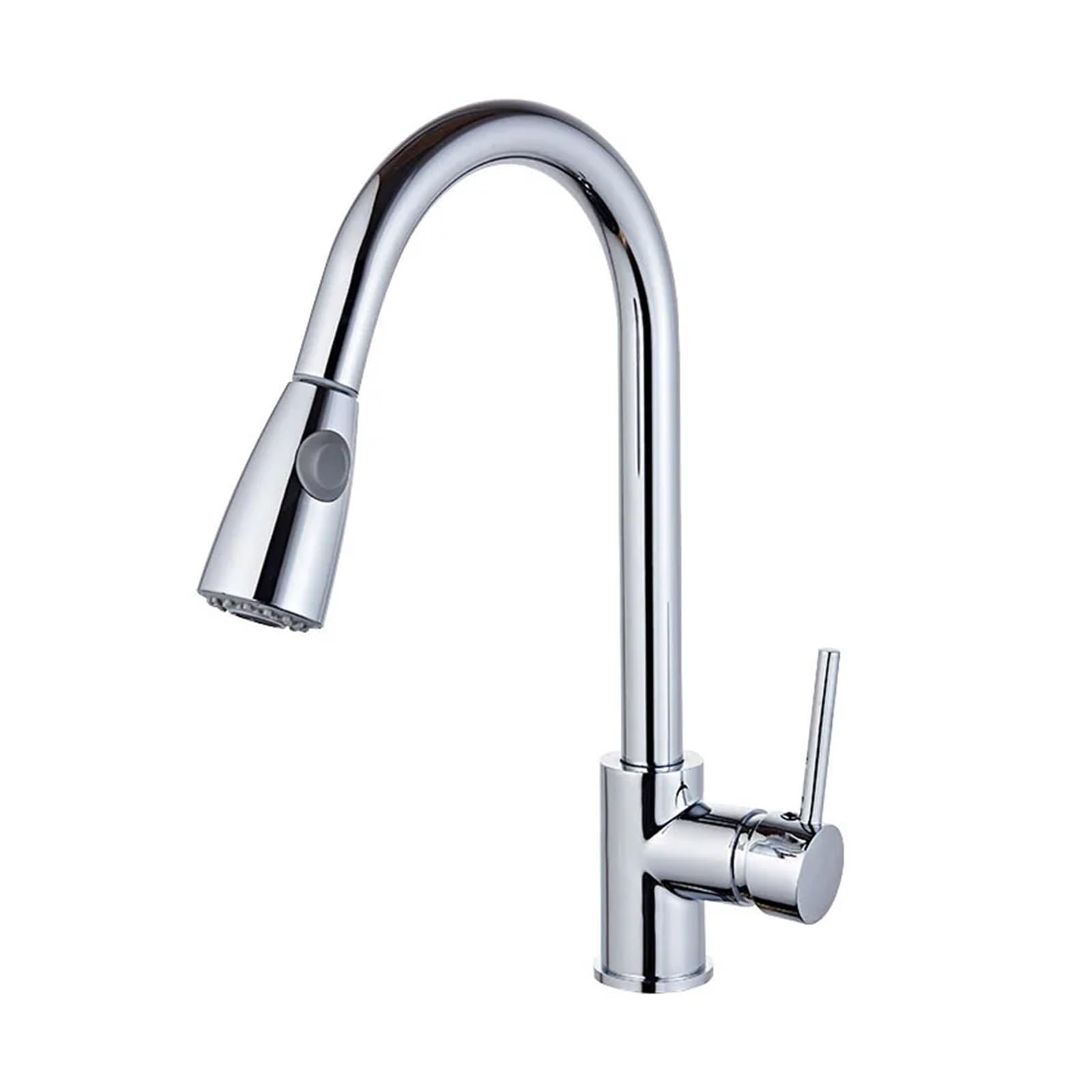 Robinet mitigeur de cuisine rotatif fini chrome brillant 1 pièce