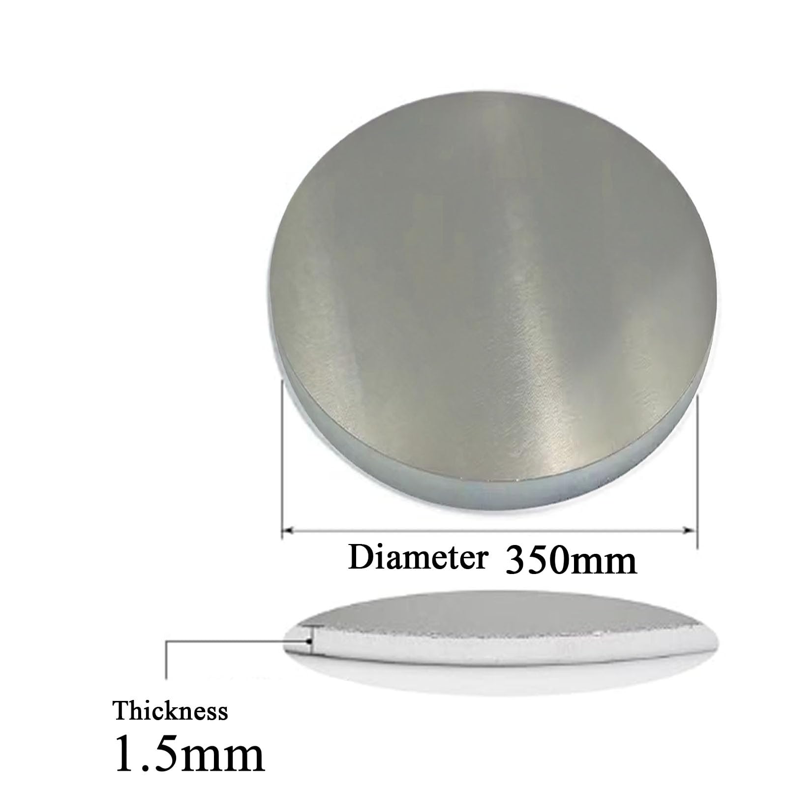 Lamiera di alluminio, dischi di alluminio, lamiere rotonde di alluminio 6061, stampaggio di lastre for fai da te e lavorazione, diametro 50 mm/500 mm, spessore 1,5 mm(Diameter 350 * 1.5mm)