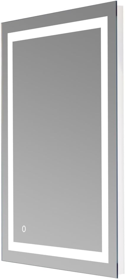 LED Bathroom Vanity Mirror LED Wall-Mounted Mirror, 6000K High Lumen Cool White Light, with Touch Button and Anti-Fog Function, Vertical or Horizontal Hanging (36 in x 28 in)