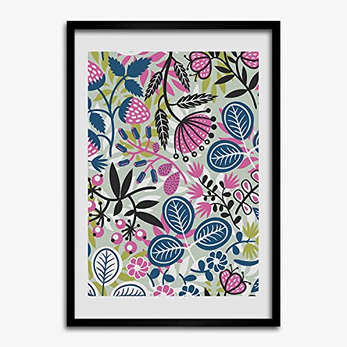 Affiche fleurs sous cadre en bois Tulup 50x70 cm pour la décoration du salon