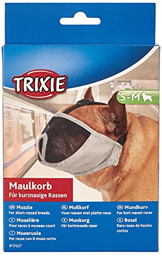 Trixie 17627 Maulkorb für kurznasige Rassen, Polyester, S–M, grau