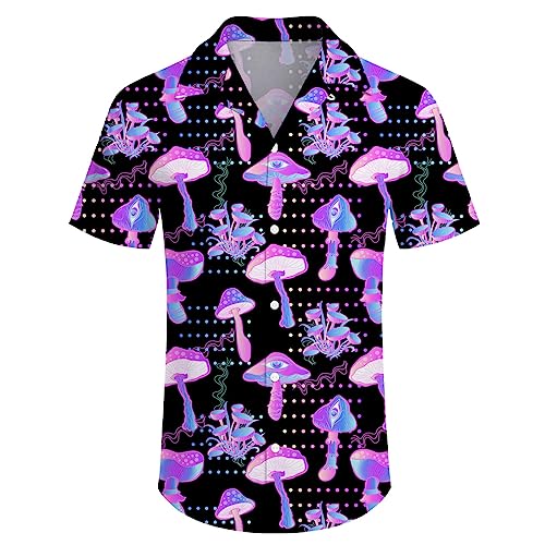 Men's 2 Piece Outfits Tropical Leaves Hawaiian Shirt and Shorts2