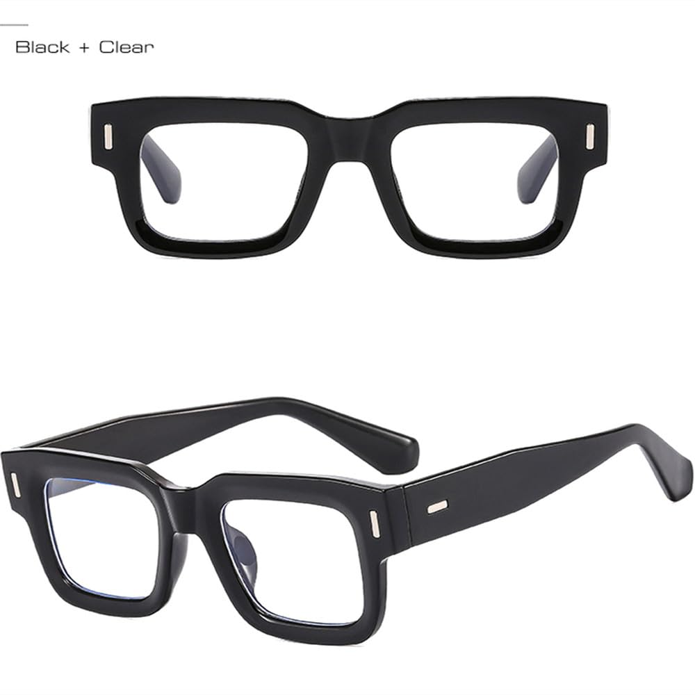 Popularne modne kwadratowe okulary przeciwsłoneczne damskie retro punkowe przezroczyste soczewki oceaniczne męskie okulary przeciwsłoneczne UV400 nity okulary przeciwsłoneczne