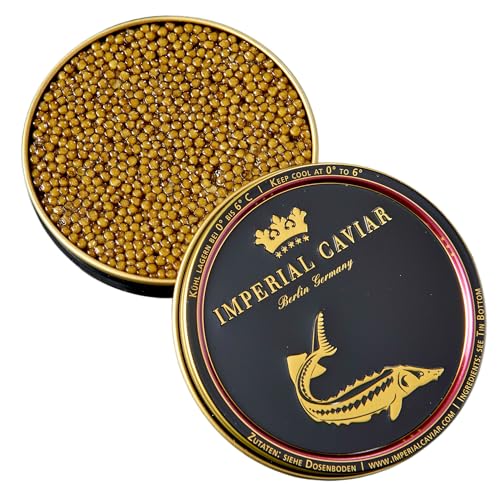 Imperial Caviar® Ossetra Selection - 10g Premium Kaviar Malossol vom Stör - Ossetra Selection Kaviar Dose aus Aquakultur - Feinkost Geschenk für Feinschmecker - Frisch & Expressversand