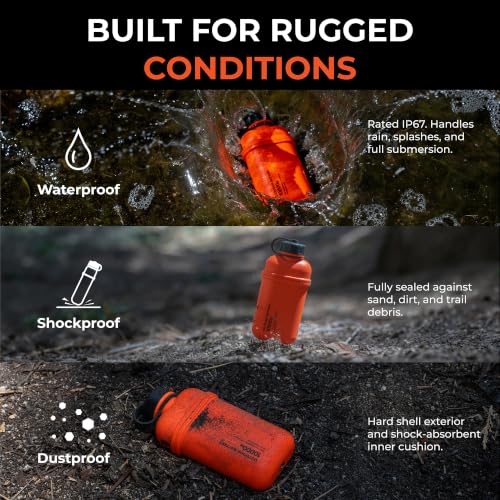 Image of ELECOM NESTOUT Rugged Power Bank, 10000mAh Outdoor Battery Charger, 20W USB-C Fast Charging PD, Waterproof IP67, Durable Shockproof, Battery Pack for iPhone Hiking Travel Camping (Orange, 10000mAh)