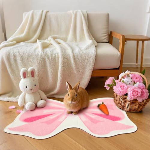 Tapete baño rosa lazo 70x54 cm antideslizante miniatura 5