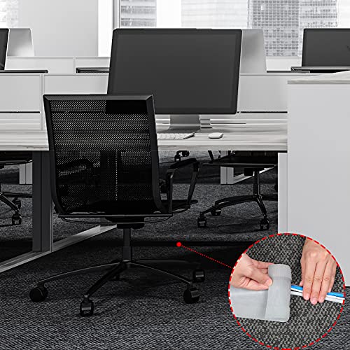 Image of WILLBOND Carpet Cord Cover Cable Protector Floor Cover Cable Protector Management Only for Commercial Office Carpet(19.69 ft,Grey)