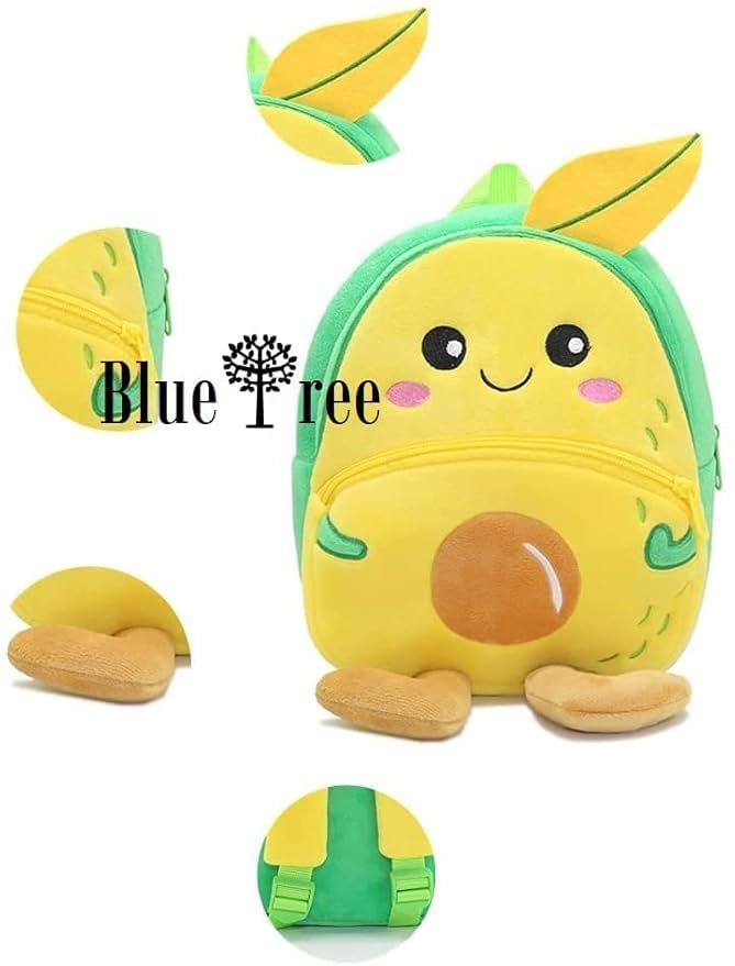 Image of blue tree Cute Boy's and Girl's Plush Bag Medium Quality Full Embroidery Designs Mini Travel Backpack Mango (Mango)