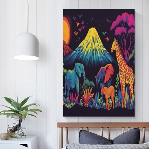 Impression Sur Toile Girafe Art Mural Premium pour Décoration de Salon - 5