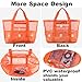 CaCTOUR Mesh Beach Bag,Large Beach Bags for Women with 8 Pockets,Packable Tote Bag for Beach Cruise Pool Vacation Essentials (Orange)