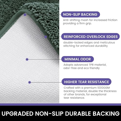 Image of Flooring India Co Newman Bath Mat 2500 GSM Super Soft Microfiber Anti Skid Slip Water Absorbent Bathroom Mats for Bedroom, Home, Door (40X60 CM, Hunter Green)
