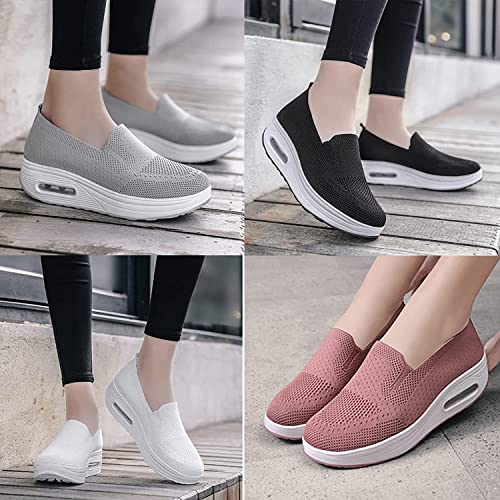 Women's Orthopedic Sneakers,Air Cushion Platform Mesh Sneaker,Comfortable Breathable Slip-On Arch Support Shoes for Women. (8.5 US, Dark Blue)3