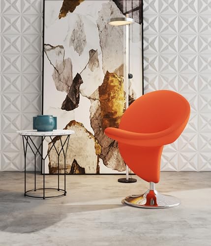 Sillón ergonómico Naranja con base cromada miniatura 2