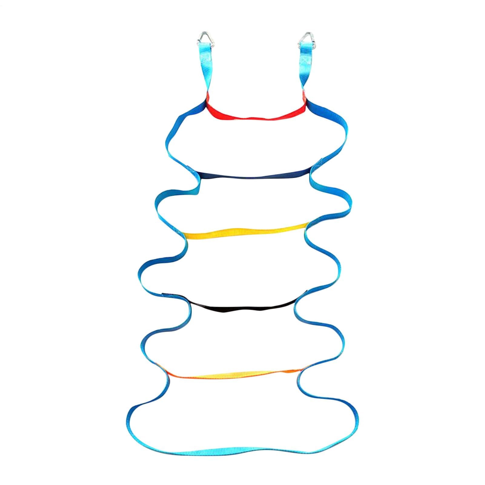 Escalera de cuerda para trepar árboles de 6.5 pies | Cuerda de escalada de acero resistente para niños | Escalera de árbol oscilante para jugar al aire libre, aventura y diversión