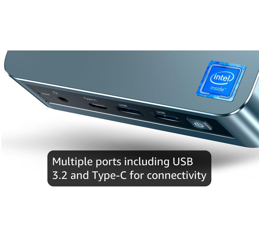 PELADN WI-6 Pro Mini PC, Intel 12th Gen Alder Lake- N100(up to 3.4GHz), 8GB DDR4 RAM 256GB M.2 PCIe SSD, Desktop Computer Support 4K Display/USB3.2/WiFi 5/BT5.2/Win 11 Pro