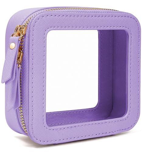 Image of LETGO Small Makeup Bag Pouches for Purse Clear Makeup Bag for Purse Accessories Make Up Bag Small Car Organizer and Storage (Mini Purple)
