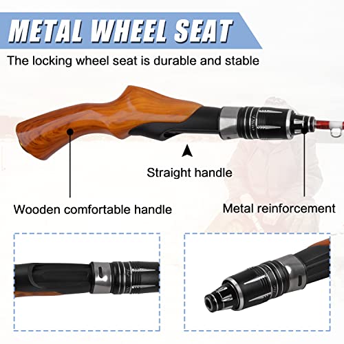 Ice Fishing Rod Ultralight Winter Spinning Ice Fishing Pole Tackle Wooden Handle Mini Ice Spinning Rod Fishing Tackle Tool - Image 3