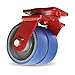Hamilton Extra Heavy Duty Dual Wheel Caster - 10"Dia.X3"W Wheel - 4800-Lb. Capacity - Poly-Soft Polyurethane Wheel - Precision Ball Bearing - Swivel - Blue