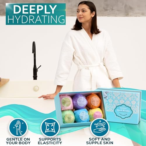 Bath Bombs Gift Set - 6 XXL Bubble Bath Fizzies (4.1 oz Each) with Natural Dead Sea Salt Cocoa and Shea Essential Oils - Best Gift Idea for Birthday, Mom, Woman, Girl, Him, Kids - Image 6