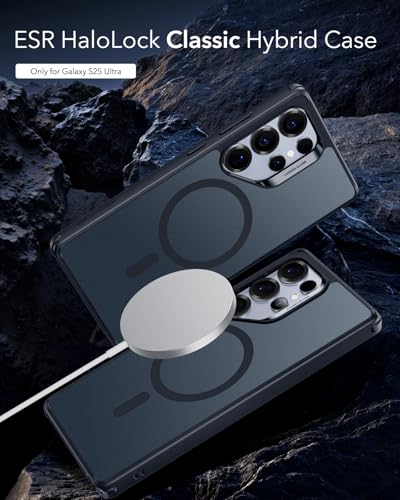 Image of ESR for Samsung Galaxy S25 Ultra Case, Compatible with MagSafe, Magnetic Case for Samsung Galaxy S25 Ultra, Military-Grade Protection, TPU, Classic Hybrid Case (HaloLock), Clear Blue