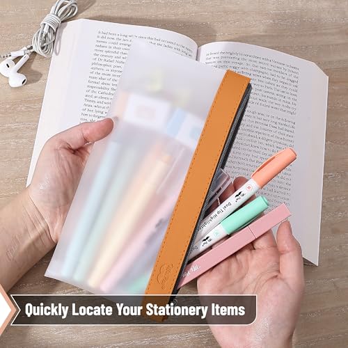Image of Mr. Pen- Clear Pencil Pouch, 8.50 inchx4.25 inch, 3 Pack, Durable TPU Material | Medium Water-Resistant Pencil Bags with Smooth Zipper, Multipurpose Clear Pouch for Stationery, School, Office