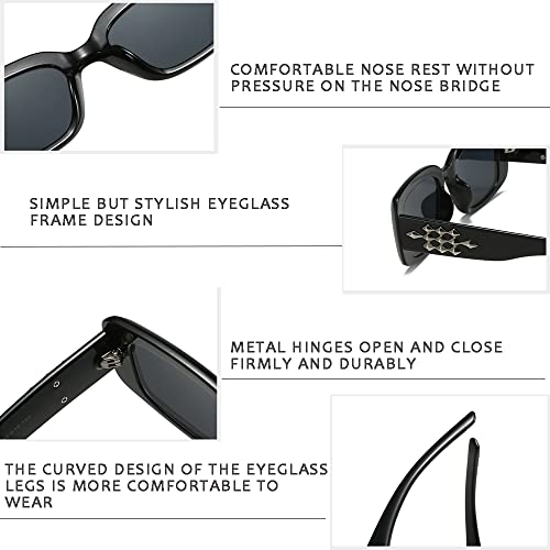 MYSNKU Rectangle Sunglasses for Women Retro Driving Glasses 90’s Vintage Fashion Narrow Square Frame UV400 Protectio4