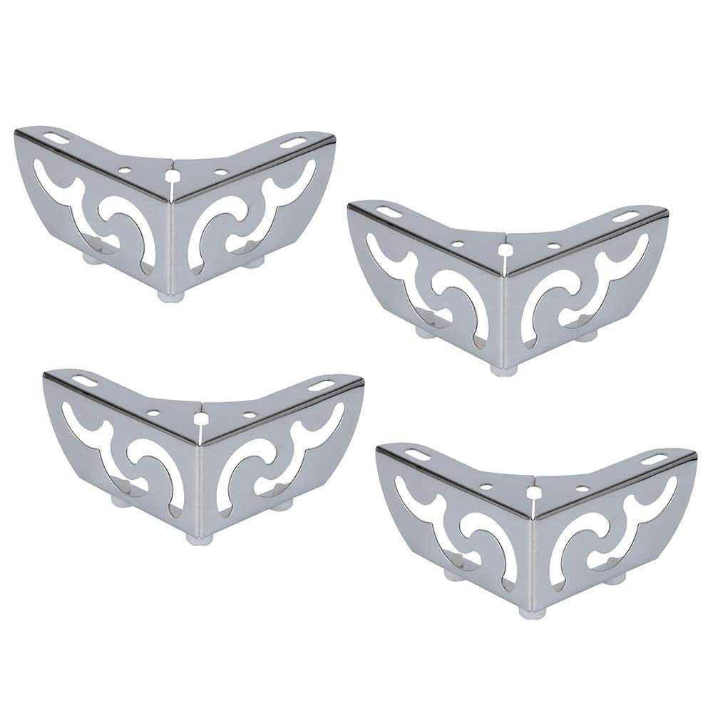 WSXZ Iron Pattern Cabinet Feet Chrome Sofa Coffee Table Support Feet Modern Minimalist Furniture Accessories 55mm