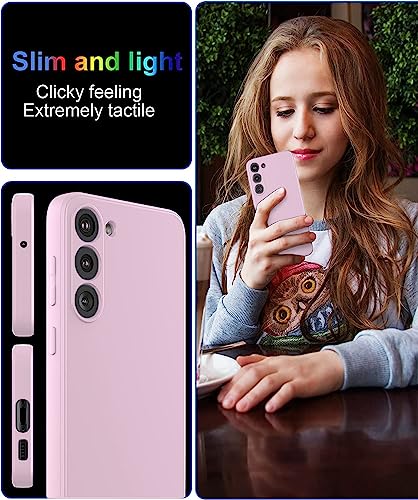 Image of DIZORO Microfiber Candy Case Compatible for Samsung A14 5G Smooth Touch Cushion Liquid Soft Silicone Gel Rubber Phone Cases Premium Mobile Accessories Non-Slip Full Body Protective Shockproof (Lilac)