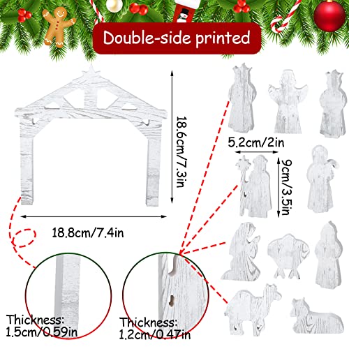Spiareal SPIAREAL-UNFINISHED WOOD SET-0011 11 Pcs Wooden Nativity Scene Set Kids Mini People Nativity Set First Christmas Story Decoration Jesus Manger Rustic Indoor Xmas Decoration For Indoor Home Display, Tabletop thumb #1