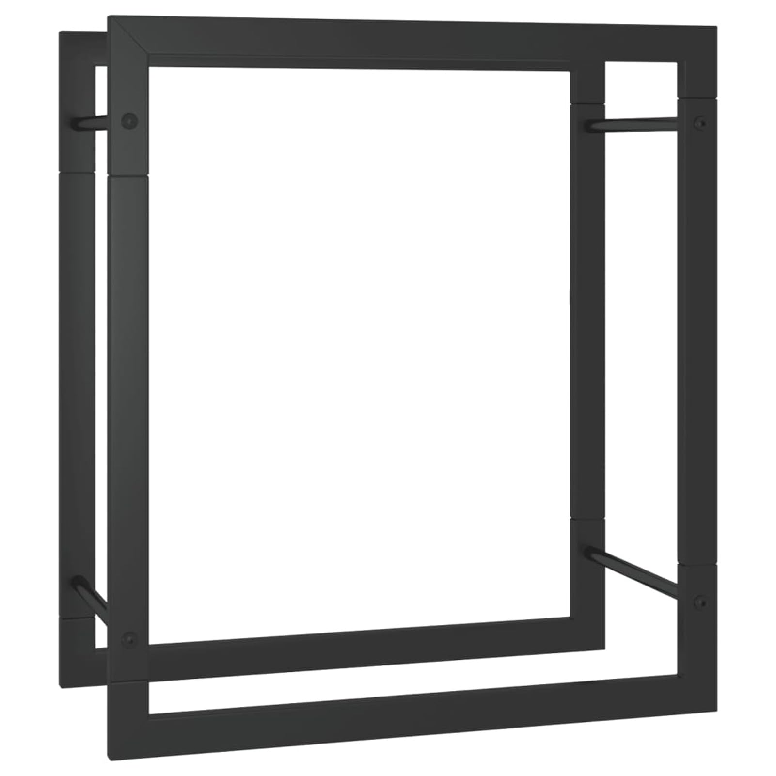 Portalegna Nero Opaco 50x28x56 cm Acciaio, Portalegna, Scaffale Portalegna, Portalegna in Metallo per Ventilazione, Portalegna per Esterni o Interni, Porta Legna