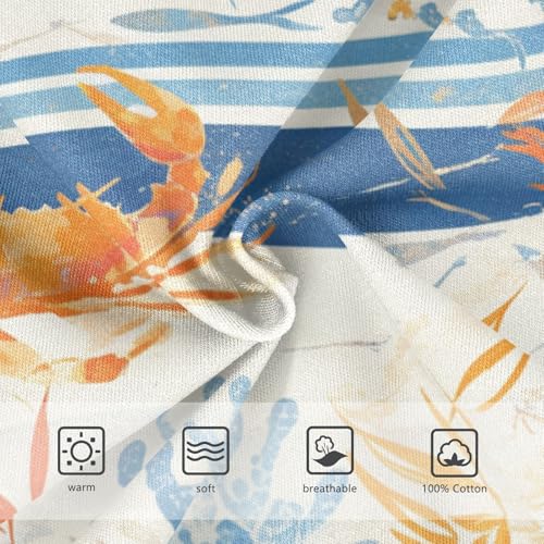 KLL Striped Pattern Cute Watercolor Crabs Little Boys Pure Cotton Underwear Briefs Cute Undies3