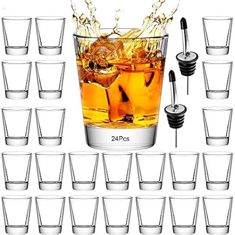 INFTYLE Shot Glasses Set of 24 Clear 1.7 oz/ 50 ml Shot Glass with Heavy Base Shot Glasses Bulk for Whiskey, Tequila, Vodka, Liqueur, Bars Cover