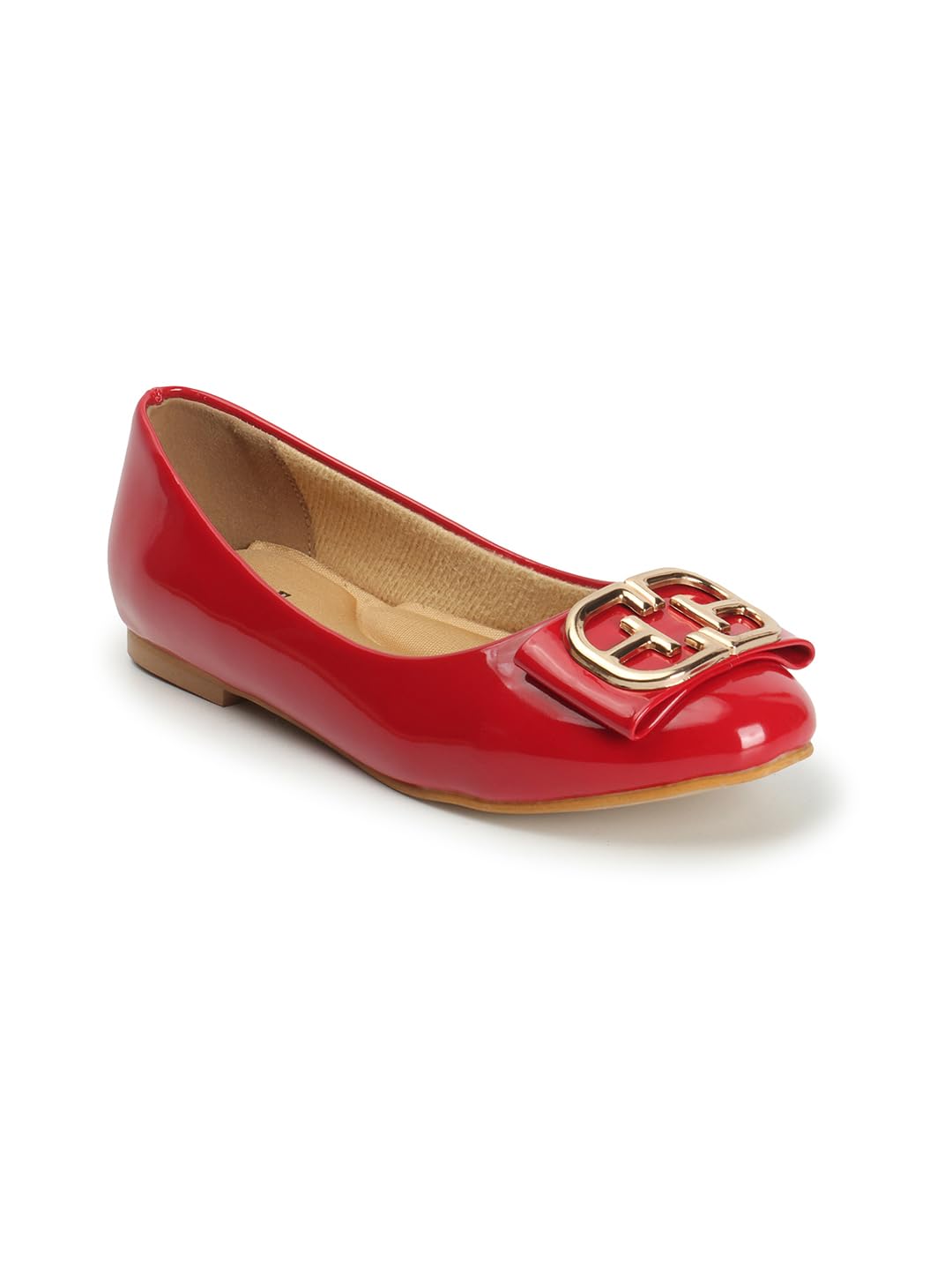 Women's Flats Patent Slip-On Ballerinas with Buckle Detail-image-46