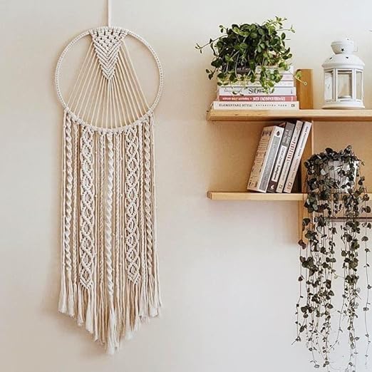 The Macrame Wall Hanging Dream Catcher | Boho Wall Decor Woven Wall Art Bohemian Hanging with Home Decoration for Apartment Bedroom Living Room,-image-36