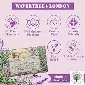 Wavertree & London Lavender Scented Natural Soap (2 Bars), 7oz Moisturizing French Triple Milled Soap Bars enriched with shea butter - Pure Plant Oil Bath & Body Soap for All Skin Types Wavertree London Lavender Scented Natural Soap 2 Bars 7oz Moisturizing French Triple Milled Soap Bars enriched with shea butter Pure Plant Oil Bath Body Soap for All Skin Types