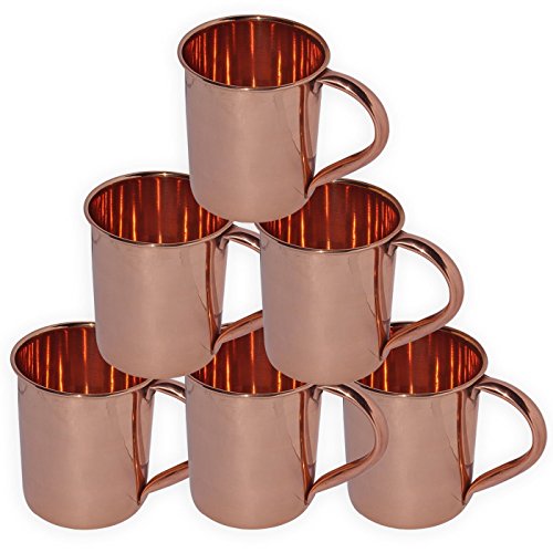 Rastogi Handicrafts Taza Moscow Mules – 100% cobre puro – Acabado lacado – Estilo brillante liso hecho a mano Capacidad – 450 ml / 15 oz (6)