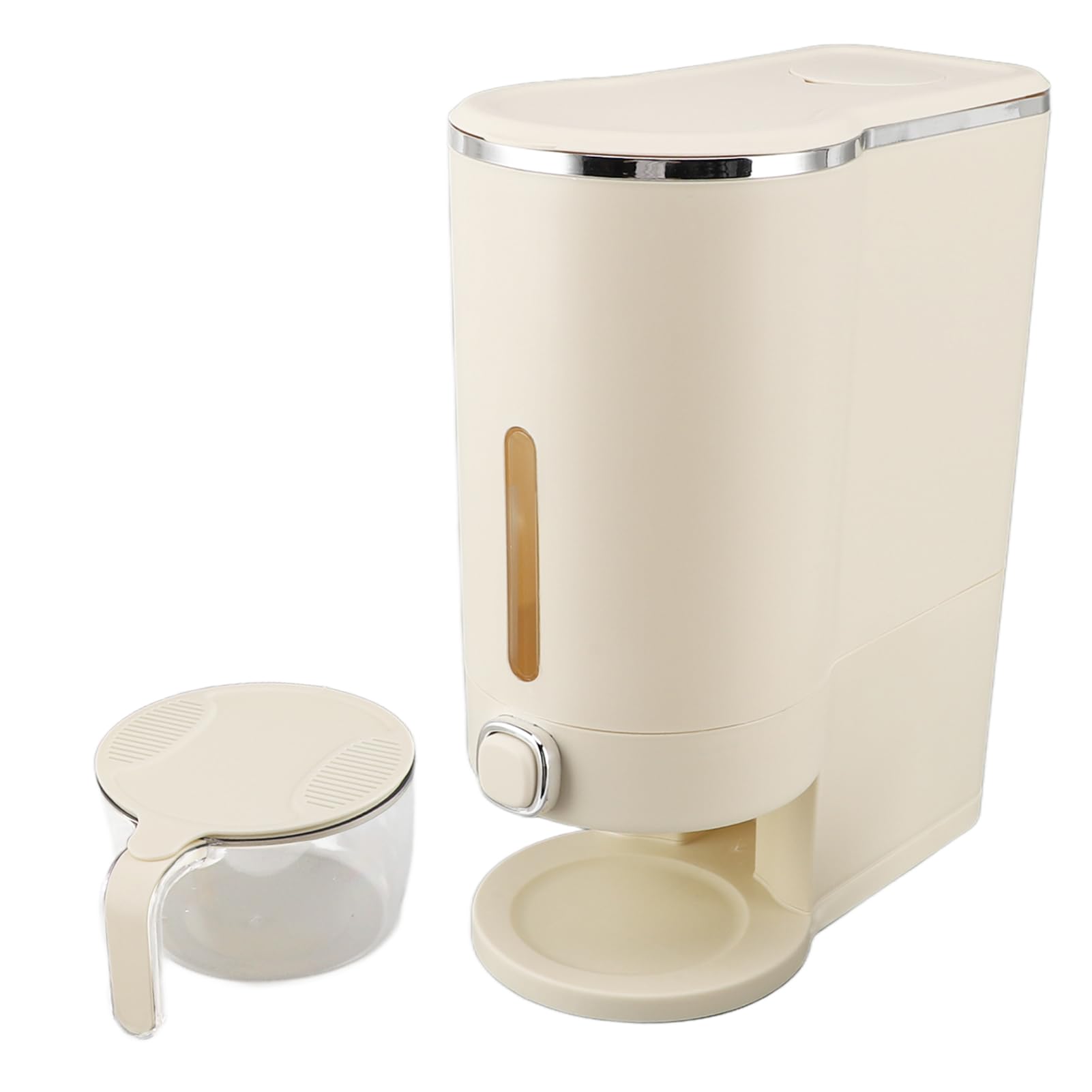 Contenitore per Riso Pressato, a Prova di Insetti, a Prova di umidità, per Uso Domestico, in Plastica Bianco Crema (Grande (contiene circa 10 kg))