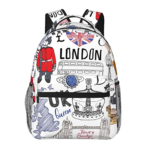 Sac à dos I Love London noir idéal pour les cours et les voyages des jeunes