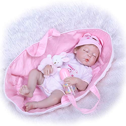 Nicery Reborn Baby Doll Puppe Harter Simulation Silikon Vinyl 22 Zoll 55 cm magnetisch Mund lebensecht lebhaft für 3 Jahre alt 3+ Vivid Boy Girl Mädchen Spielzeug SH56Z028XC