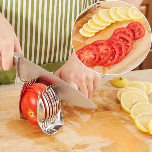 Aluminum Alloy Handheld Tomato Slicer Fruit Veggie Tongs Kitchen Tool image 5