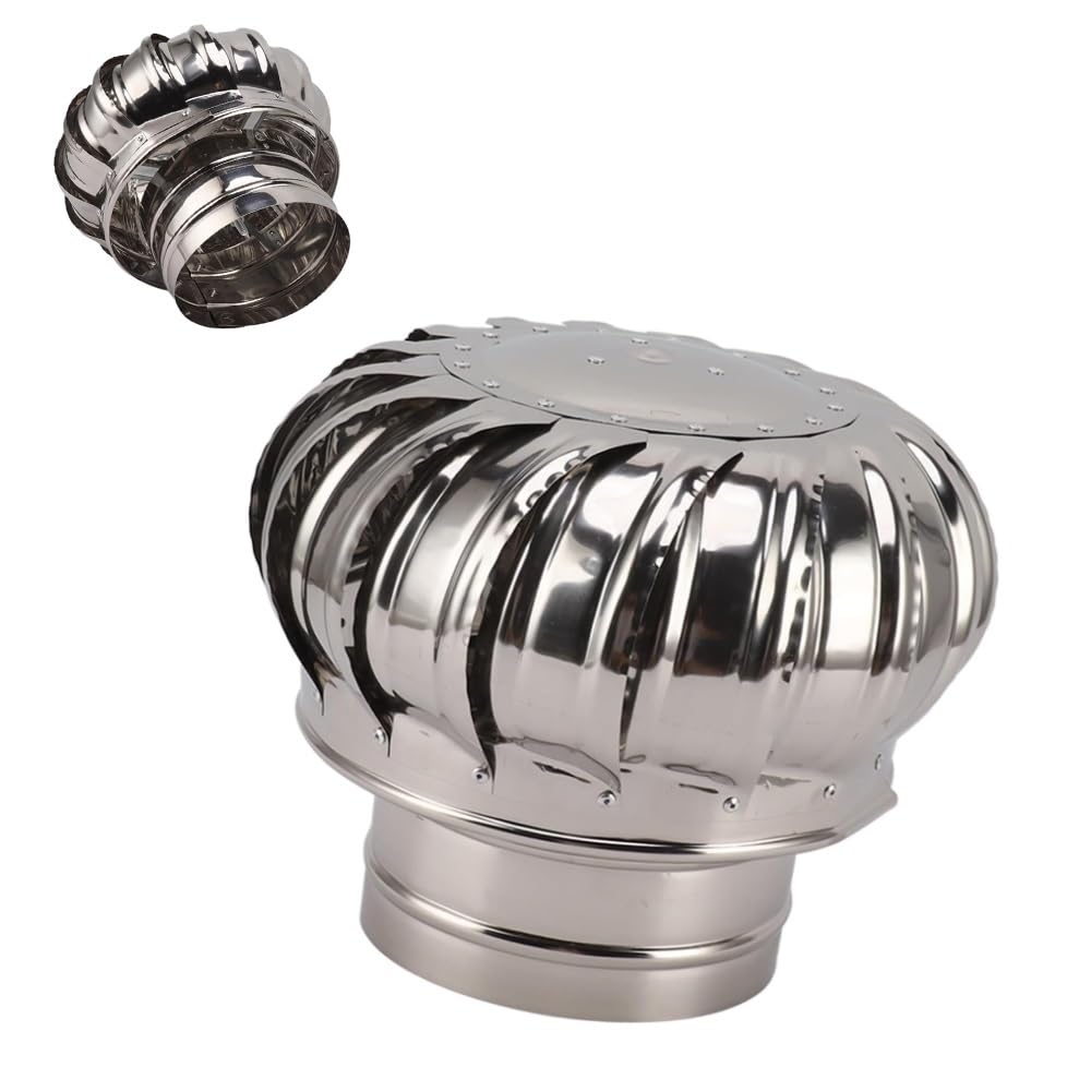 15,2 cm, 20,3 cm, 25,4 cm, 30,5 cm, turbines de toit rotatives en acier inoxydable 304 pour maisons, usine, ferme – Bouchon d'échappement anti-fuite (110 mm)