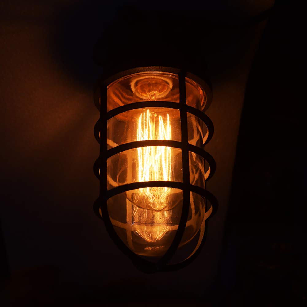 Bullseye (bulleye) lamp (wit, E27, industriële look, waterdicht) - Wood, Tools & Deco