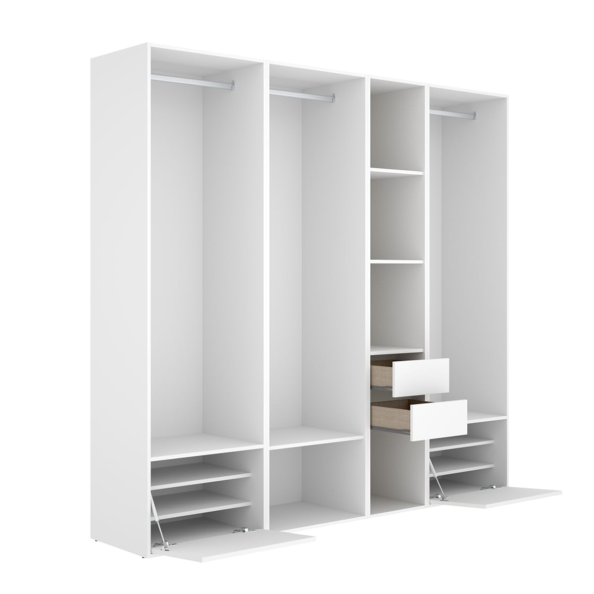 DEKIT Grupo RIMOBEL-Conjunto Armario-VESTIDOR con 2 CAJONES+2 ZAPATEROS,Trasera Reversible